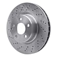 EXE-63054 Front, Driver or Passenger Side Brake Disc, Cross-drilled and Slotted