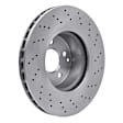 EXE-63054 Front, Driver or Passenger Side Brake Disc, Cross-drilled and Slotted