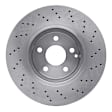 EXE-63054 Front, Driver or Passenger Side Brake Disc, Cross-drilled and Slotted