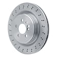 EXE-63069 Rear, Driver or Passenger Side Brake Disc, Cross-drilled and Slotted, 6.0L, 12Cyl