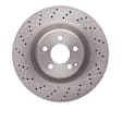 EXE-63075 Front, Driver or Passenger Side Brake Disc, Cross-drilled and Slotted