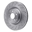 EXE-63075 Front, Driver or Passenger Side Brake Disc, Cross-drilled and Slotted