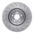 EXE-63075 Front, Driver or Passenger Side Brake Disc, Cross-drilled and Slotted