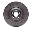 EXE-63112 Front, Driver or Passenger Side Brake Disc, Cross-drilled and Slotted