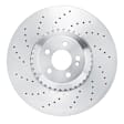 EXE-63195 Front, Driver or Passenger Side Brake Disc, Cross-drilled and Slotted