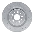 2022 Maserati Ghibli - Rear, Driver or Passenger Side Brake Disc, Cross-drilled and Slotted, 6-Piston Front Calipers; 1-Piece Full Cast Front Rotor Replacement for 2-Piece Front Rotor With Aluminum Hat, 3.8L 8Cyl