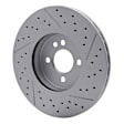 RCE-32006 Front, Driver or Passenger Side Brake Disc, Cross-drilled and Slotted