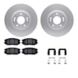 WDTH1-03001 Front Brake Disc and Pad Kit, Coated, Plain Surface, 305 mm, Ceramic, R1 GEO-Carbon Rotors with European Ceramic Pads Series