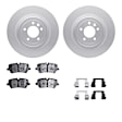 WDTH1-11022 Rear Brake Disc and Pad Kit, Coated, Plain Surface, 381 mm, Ceramic, R1 GEO-Carbon Rotors with European Ceramic Pads Series