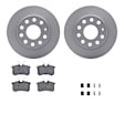 WDTH1-13443 Rear Brake Disc and Pad Kit, Coated, Plain Surface, 254 mm, Ceramic, R1 GEO-Carbon Rotors with European Ceramic Pads Series
