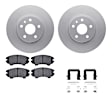 WDTH1-45005 Front Brake Disc and Pad Kit, Coated, Plain Surface, 345 mm, Ceramic, R1 GEO-Carbon Rotors with European Ceramic Pads Series
