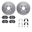 WDTH1-47002 Front Brake Disc and Pad Kit, Coated, Plain Surface, 284 mm, Ceramic, R1 GEO-Carbon Rotors with European Ceramic Pads Series