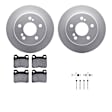 WDTH1-63009 Rear Brake Disc and Pad Kit, Coated, Plain Surface, 279 mm, Ceramic, R1 GEO-Carbon Rotors with European Ceramic Pads Series