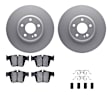 WDTH1-63084 Rear Brake Disc and Pad Kit, Coated, Plain Surface, 320 mm, Ceramic, R1 GEO-Carbon Rotors with European Ceramic Pads Series