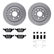 WDTH1-65004 Rear Brake Disc and Pad Kit, Coated, Plain Surface, 300 mm, Ceramic, R1 GEO-Carbon Rotors with European Ceramic Pads Series