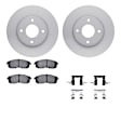 WDTH1-67004 Front Brake Disc and Pad Kit, Coated, Plain Surface, 279 mm, Ceramic, R1 GEO-Carbon Rotors with European Ceramic Pads Series