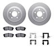 WDTH1-67005 Front Brake Disc and Pad Kit, Coated, Plain Surface, 295 mm, Ceramic, R1 GEO-Carbon Rotors with European Ceramic Pads Series