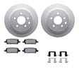 WDTH1-67010 Rear Brake Disc and Pad Kit, Coated, Plain Surface, 305 mm, Ceramic, R1 GEO-Carbon Rotors with European Ceramic Pads Series