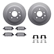 WDTH1-67010 Rear Brake Disc and Pad Kit, Coated, Plain Surface, 305 mm, Ceramic, R1 GEO-Carbon Rotors with European Ceramic Pads Series