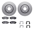 WDTH1-68005 Front Brake Disc and Pad Kit, Coated, Plain Surface, 335 mm, Ceramic, R1 GEO-Carbon Rotors with European Ceramic Pads Series