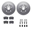 WDTH1-73002 Rear Brake Disc and Pad Kit, Coated, Plain Surface, 254 mm, Ceramic, R1 GEO-Carbon Rotors with European Ceramic Pads Series