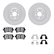 WDTH1-73046 Rear Brake Disc and Pad Kit, Coated, Plain Surface, 330 mm, Ceramic, R1 GEO-Carbon Rotors with European Ceramic Pads Series