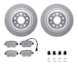 WDTH1-79000 Rear Brake Disc and Pad Kit, Coated, Plain Surface, 330 mm, Ceramic, R1 GEO-Carbon Rotors with European Ceramic Pads Series