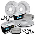 WDTH2-11093 Front and Rear Brake Disc and Pad Kit, Plain Surface Ceramic R1 GEO-Carbon Rotors with European Ceramic Pads Series