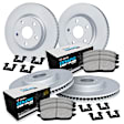 2018 Alfa Romeo Stelvio - Front and Rear Brake Disc and Pad Kit, Coated, Plain Surface, Front - 330 mm, Rear - 320 mm, Ceramic, 2.0L 4Cyl, R1 GEO-Carbon Rotors with European Ceramic Pads Series