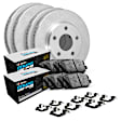 WDTH2-12856 Front and Rear Brake Disc and Pad Kit, Coated, Plain Surface, Front - 381 mm, Rear - 310 mm, Ceramic, R1 GEO-Carbon Rotors with European Ceramic Pads Series