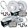 WDTS2-10593 Front and Rear Brake Disc and Pad Kit, Coated, Plain Surface, Front - 345 mm, Rear - 300 mm, Ceramic, R1 GEO-Carbon Rotors with European Ceramic Pads Series