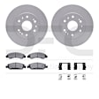 WDVH1-48024 Front Brake Disc and Pad Kit, Coated, Plain Surface, 345 mm, Semi-metallic, R1 GEO-Carbon Rotors with Super HD Pads Series