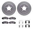 WDVH1-54042 Front Brake Disc and Pad Kit, Coated, Plain Surface, 323 mm, Semi-metallic, R1 GEO-Carbon Rotors with Super HD Pads Series