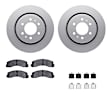 WDVH1-54063 Front Brake Disc and Pad Kit, Coated, Plain Surface, 356 mm, Semi-metallic, R1 GEO-Carbon Rotors with Super HD Pads Series