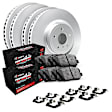 WDVH2-54011 Front and Rear Brake Disc and Pad Kit, Coated, Plain Surface, 406 mm, Semi-metallic, R1 GEO-Carbon Rotors with Super HD Pads Series