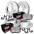 WDVH2-54014 Front and Rear Brake Disc and Pad Kit, Coated, Plain Surface, 356 mm, Semi-metallic, RWD, R1 GEO-Carbon Rotors with Super HD Pads Series