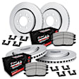 WDVH2-54042 Front and Rear Brake Disc and Pad Kit, Plain Surface Front - 356 mm, Rear - 335 mm Semi-metallic R1 GEO-Carbon Rotors with Super HD Pads Series