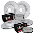 WDVN2-42007 Front and Rear Brake Disc and Pad Kit, Coated, Plain Surface, 330 mm, Semi-metallic, R1 GEO-Carbon Rotors with Super HD Pads Series