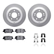 WDWH1-03073 Rear Brake Disc and Pad Kit, Coated, Plain Surface, 307 mm, Ceramic, R1 GEO-Carbon Rotors with Ceramic Pads Series