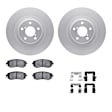 WDWH1-13036 Front Brake Disc and Pad Kit, Coated, Plain Surface, 305 mm, Ceramic, R1 GEO-Carbon Rotors with Ceramic Pads Series