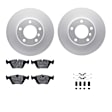 WDWH1-31038 Front Brake Disc and Pad Kit, Coated, Plain Surface, 305 mm, Ceramic, R1 GEO-Carbon Rotors with Ceramic Pads Series