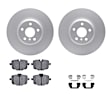 WDWH1-31092 Rear Brake Disc and Pad Kit, Coated, Plain Surface, 345 mm, Ceramic, R1 GEO-Carbon Rotors with Ceramic Pads Series