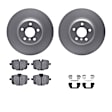 WDWH1-31092 Rear Brake Disc and Pad Kit, Coated, Plain Surface, 345 mm, Ceramic, R1 GEO-Carbon Rotors with Ceramic Pads Series