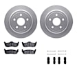 WDWH1-42014 Rear Brake Disc and Pad Kit, Plain Surface Ceramic R1 GEO-Carbon Rotors with Ceramic Pads Series