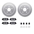 WDWH1-42021 Rear Brake Disc and Pad Kit, Coated, Plain Surface, 330 mm, Ceramic, R1 GEO-Carbon Rotors with Ceramic Pads Series