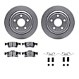 WDWH1-42024 Rear Brake Disc and Pad Kit, Coated, Plain Surface, 330 mm, Ceramic, R1 GEO-Carbon Rotors with Ceramic Pads Series