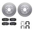 WDWH1-45013 Front Brake Disc and Pad Kit, Coated, Plain Surface, 297 mm, Ceramic, R1 GEO-Carbon Rotors with Ceramic Pads Series