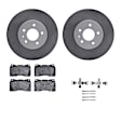 WDWH1-46015 Front Brake Disc and Pad Kit, Coated, Plain Surface, 330 mm, Ceramic, R1 GEO-Carbon Rotors with Ceramic Pads Series