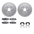 WDWH1-46032 Rear Brake Disc and Pad Kit, Coated, Plain Surface, 315 mm, Ceramic, R1 GEO-Carbon Rotors with Ceramic Pads Series