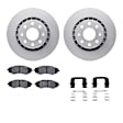 WDWH1-47018 Front Brake Disc and Pad Kit, Coated, Plain Surface, 267 mm, Ceramic, R1 GEO-Carbon Rotors with Ceramic Pads Series